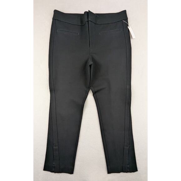 By Anthropologie sz 16 Ponte Knit Pants black slits at front of legs 0268 - Picture 1 of 5
